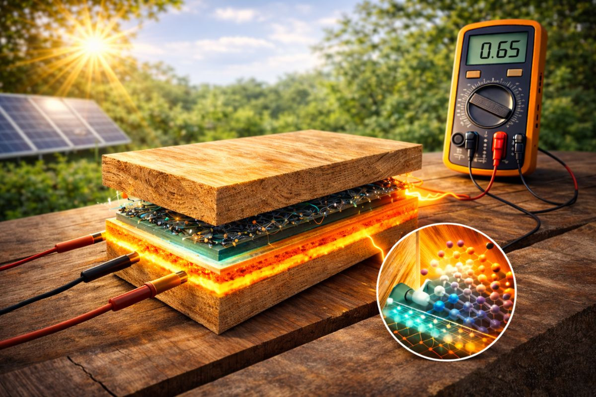Madeira-engenheirada-transforma-luz-em-calor-e-gera-eletricidade-ate-no-escuro-ao-redesenhar-balsa-por-dentro-com-fosforeno-protegido-e-acido-estearico-armazenando-175-kJkg-91-de